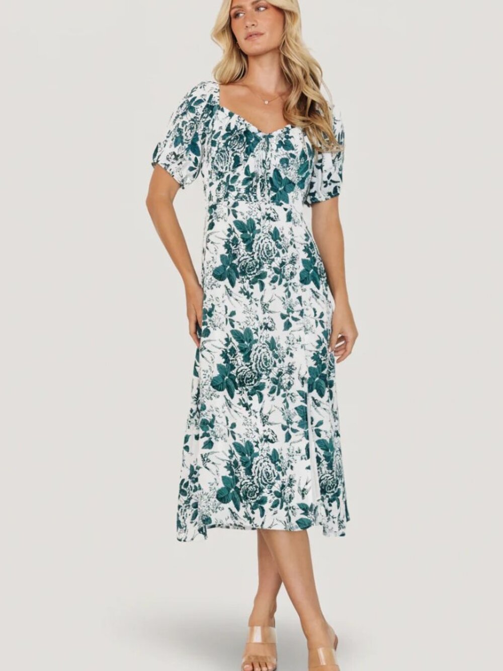 Baltic Born | Cadence Midi Dress | Jade Floral | L | NWOT